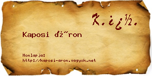 Kaposi Áron névjegykártya
