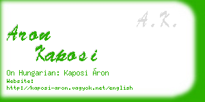 aron kaposi business card